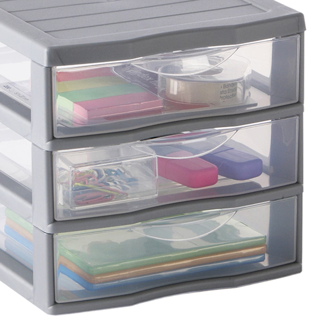 Organizador C/3 Cajones A5 Transparente