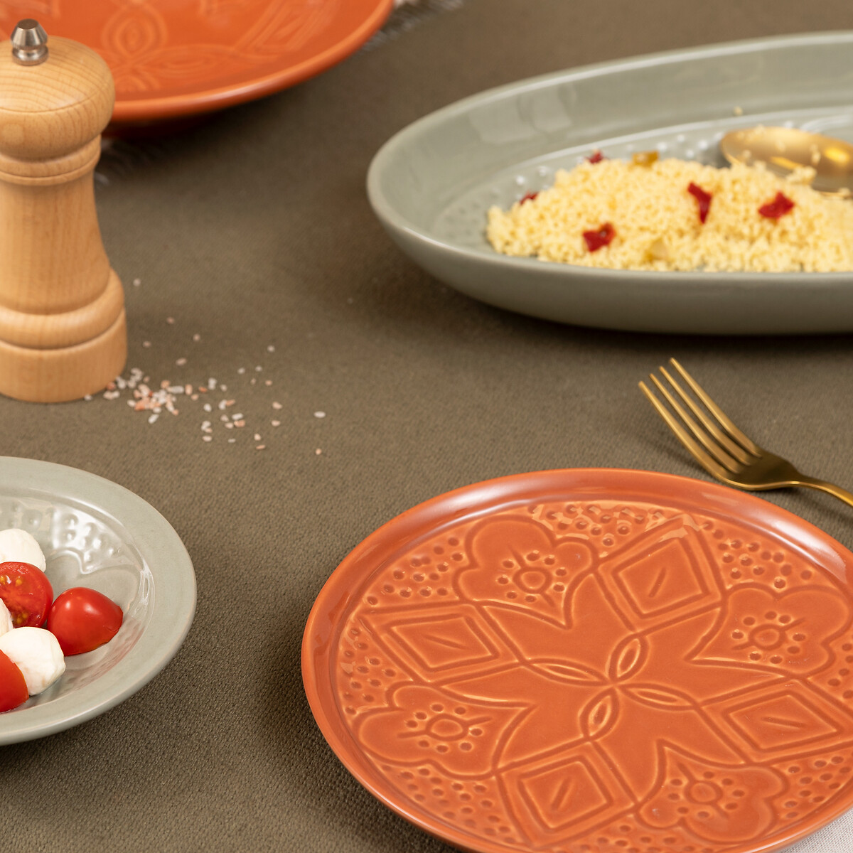 Plato de postre SIENNA terracota 20cm