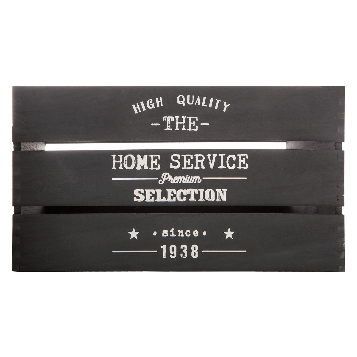 Caja De Madera Factory Negra 40x30x22Cm