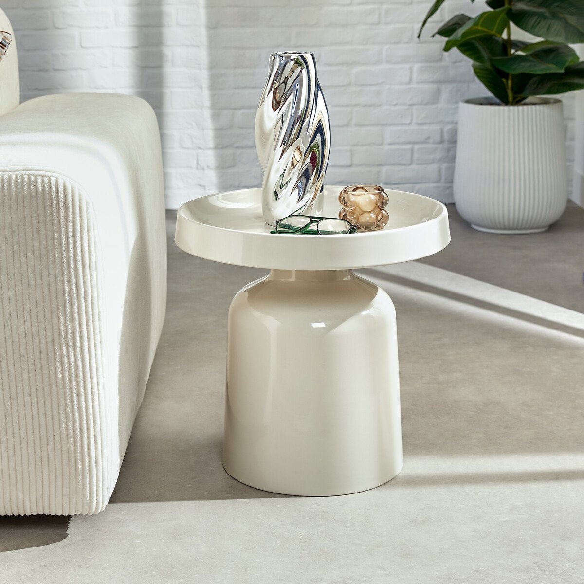 Mesa de centro ABADI  crudo de metal 41x43cm