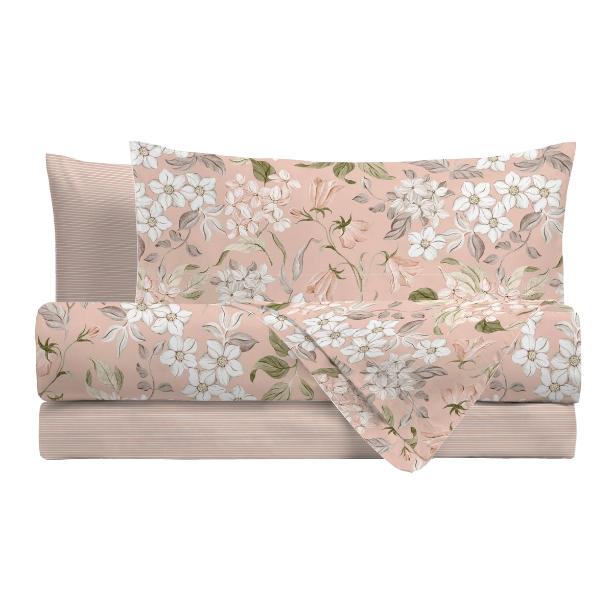 Juego de cama doble y 2 fundas BLAIR beige