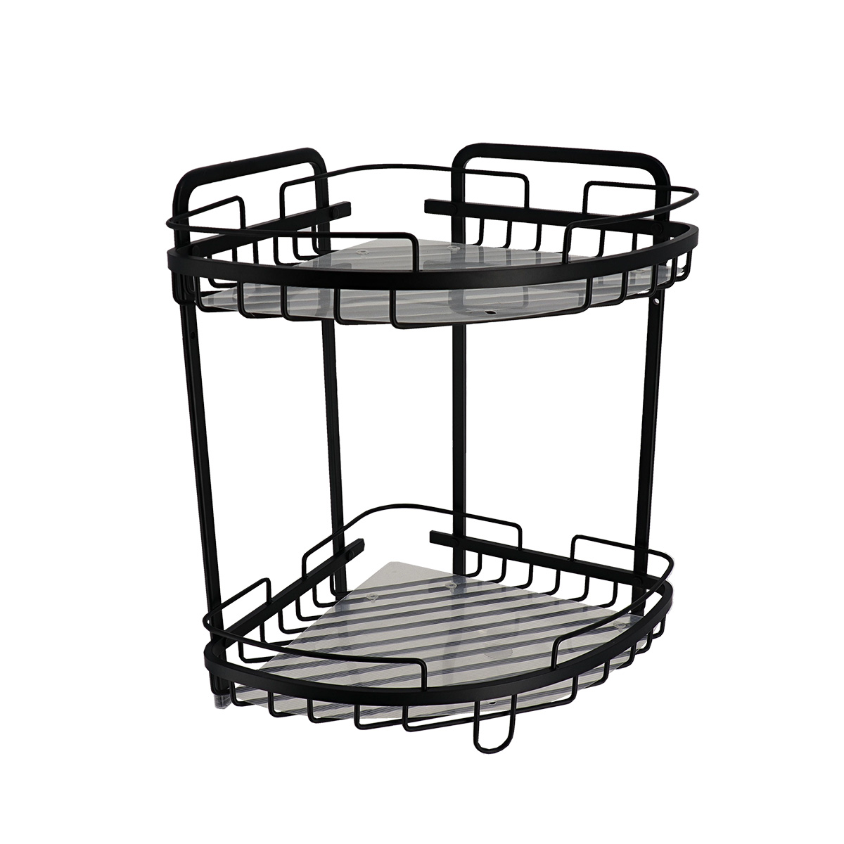 Soporte De Ducha Negro Con 2 Baldas