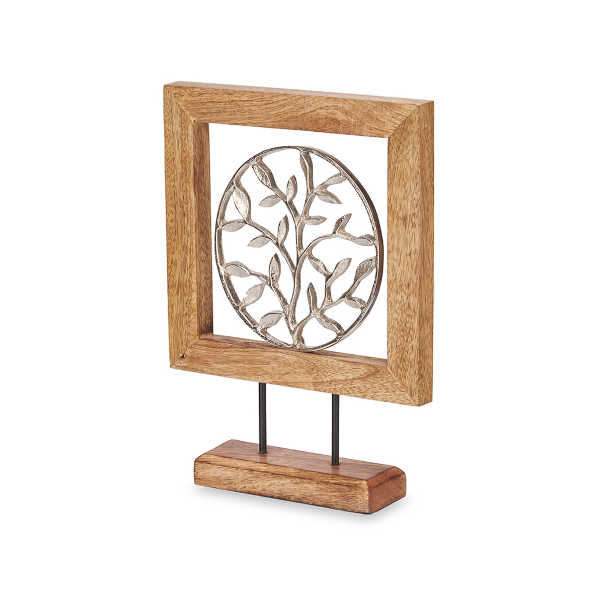 Flor decorativa con soporte de madera 29cm