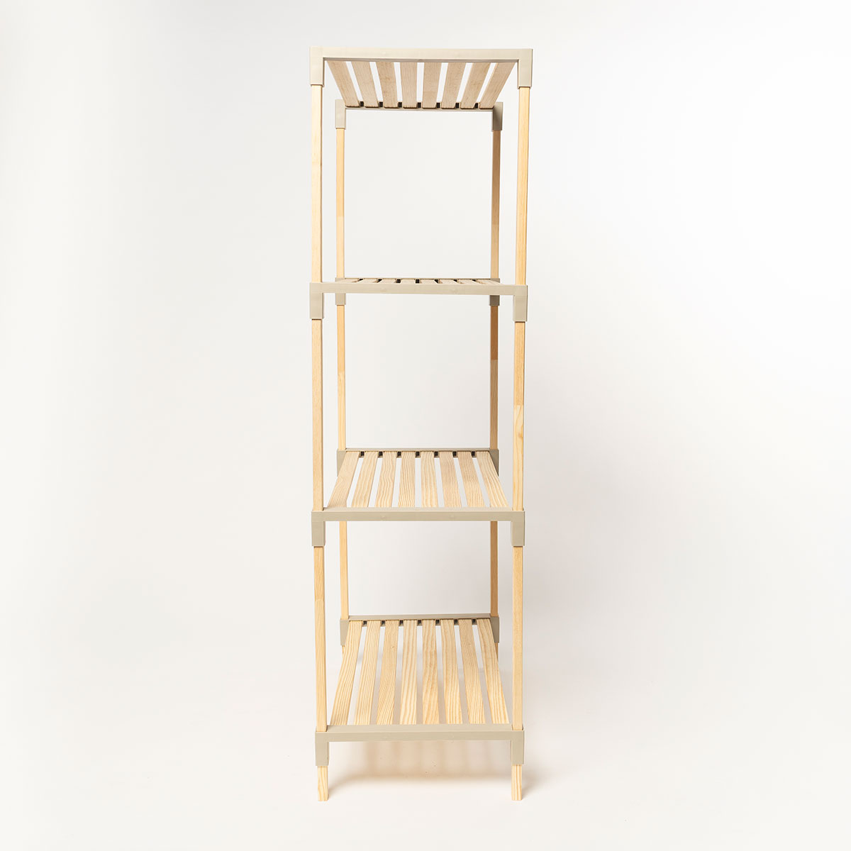 Estantería multifuncional beige de madera 