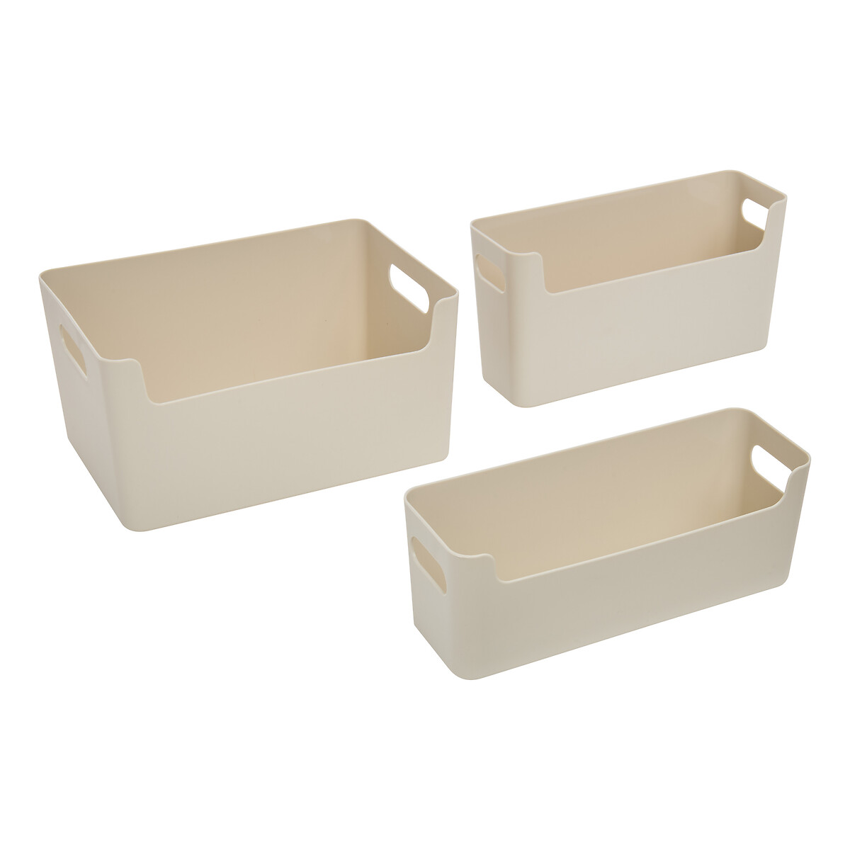 Set de 3 cestos organizadores beige
