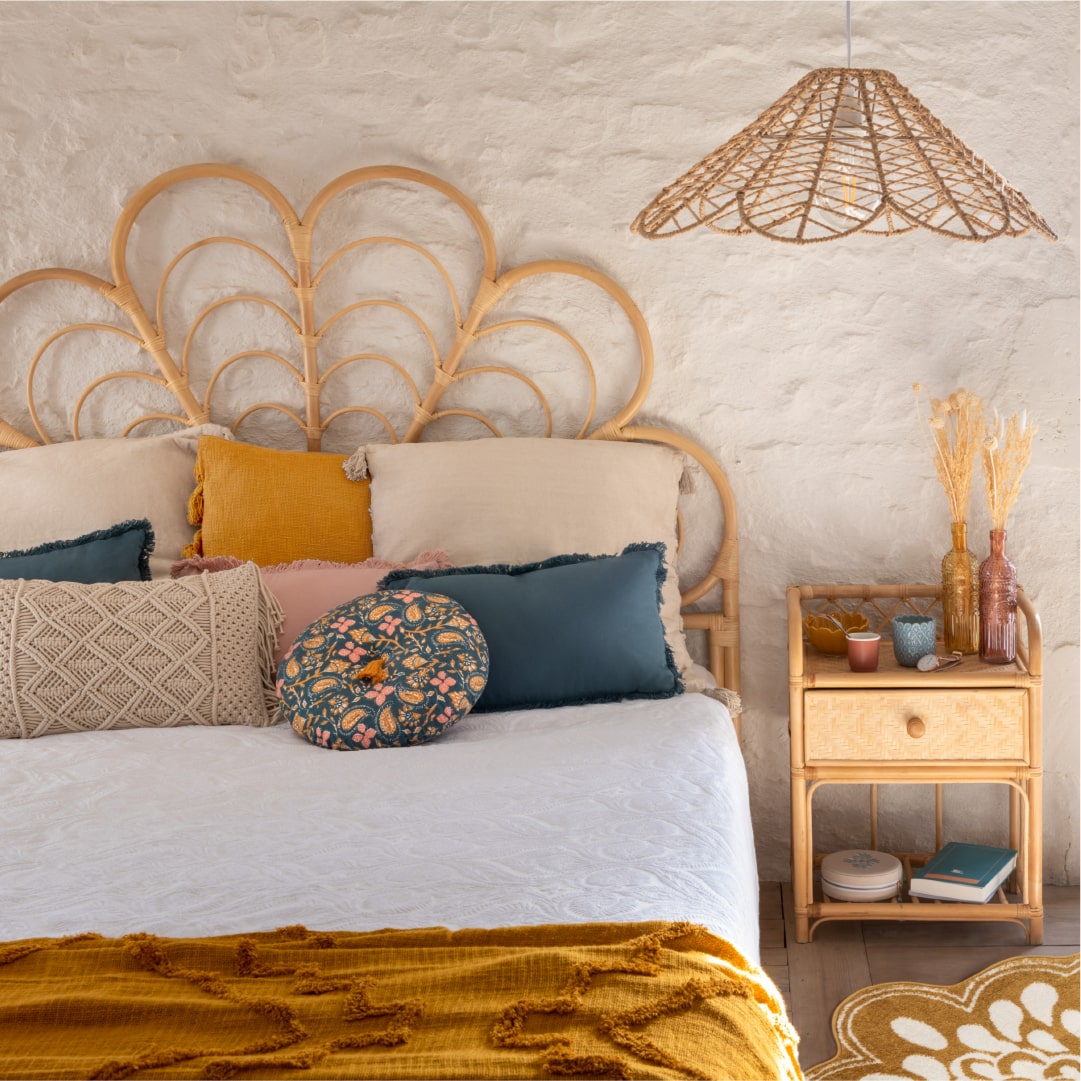 Cabecero Folk Ratán Beige