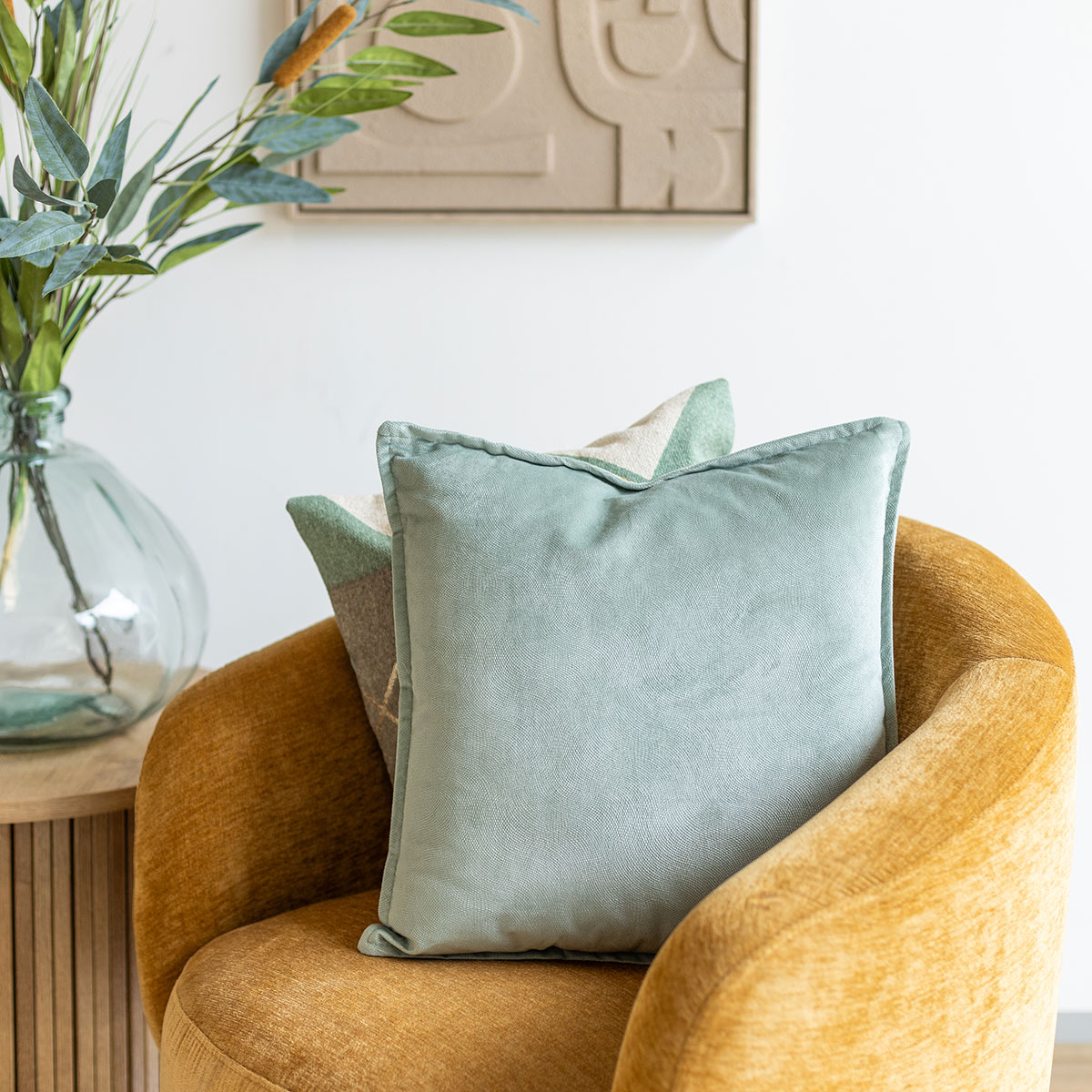 Cojín LILOU verde celadon 45x45cm