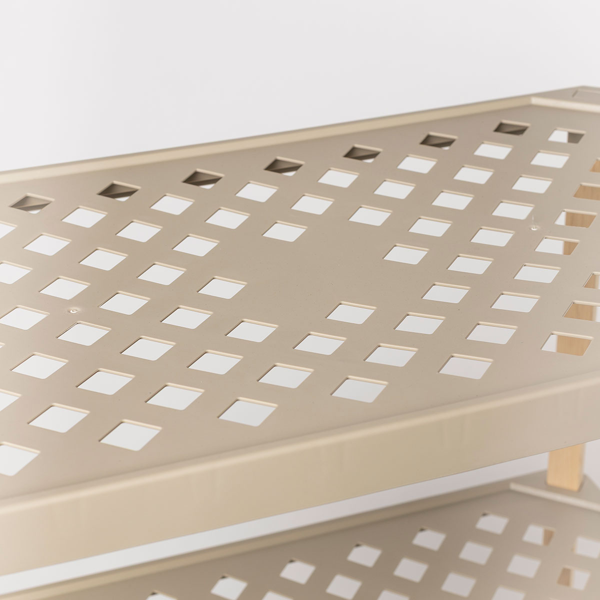 Estanter&iacute;a rectangular de 4 niveles beige