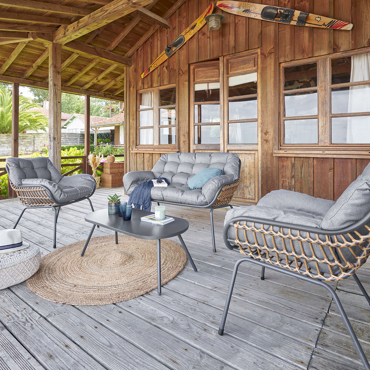 Juego de Jardín PAOPAO gris graphite 4 plazas