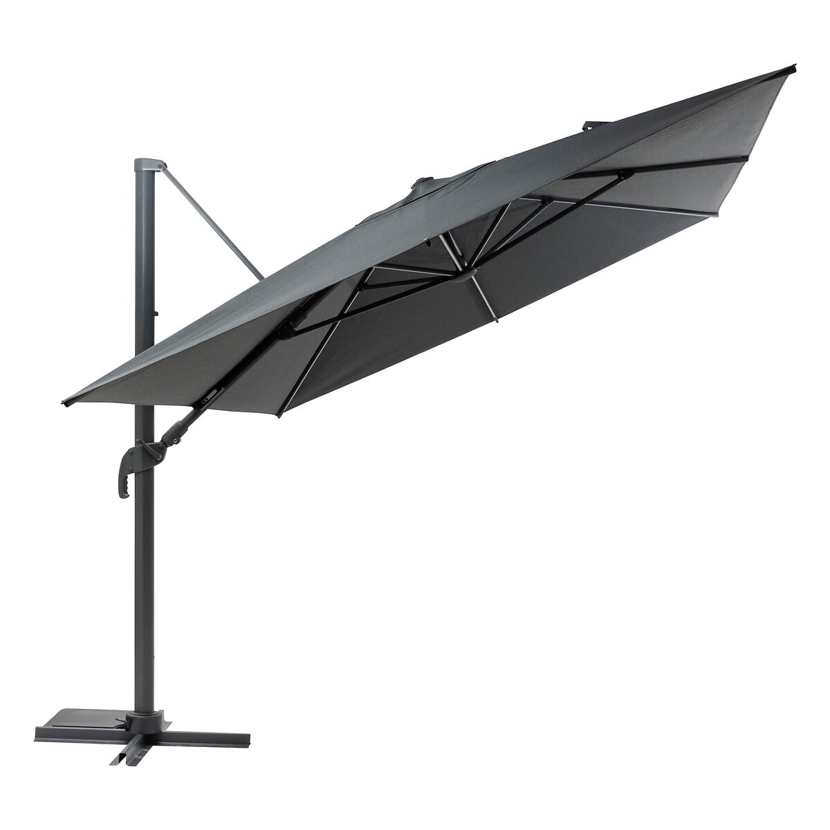 Parasol exc&eacute;ntrico MELHIA led gris grafito 