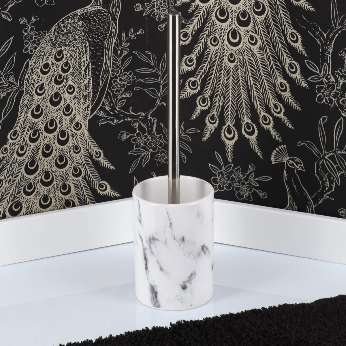 Escobilla De Ba&ntilde;o Con Soporte M&aacute;rmol