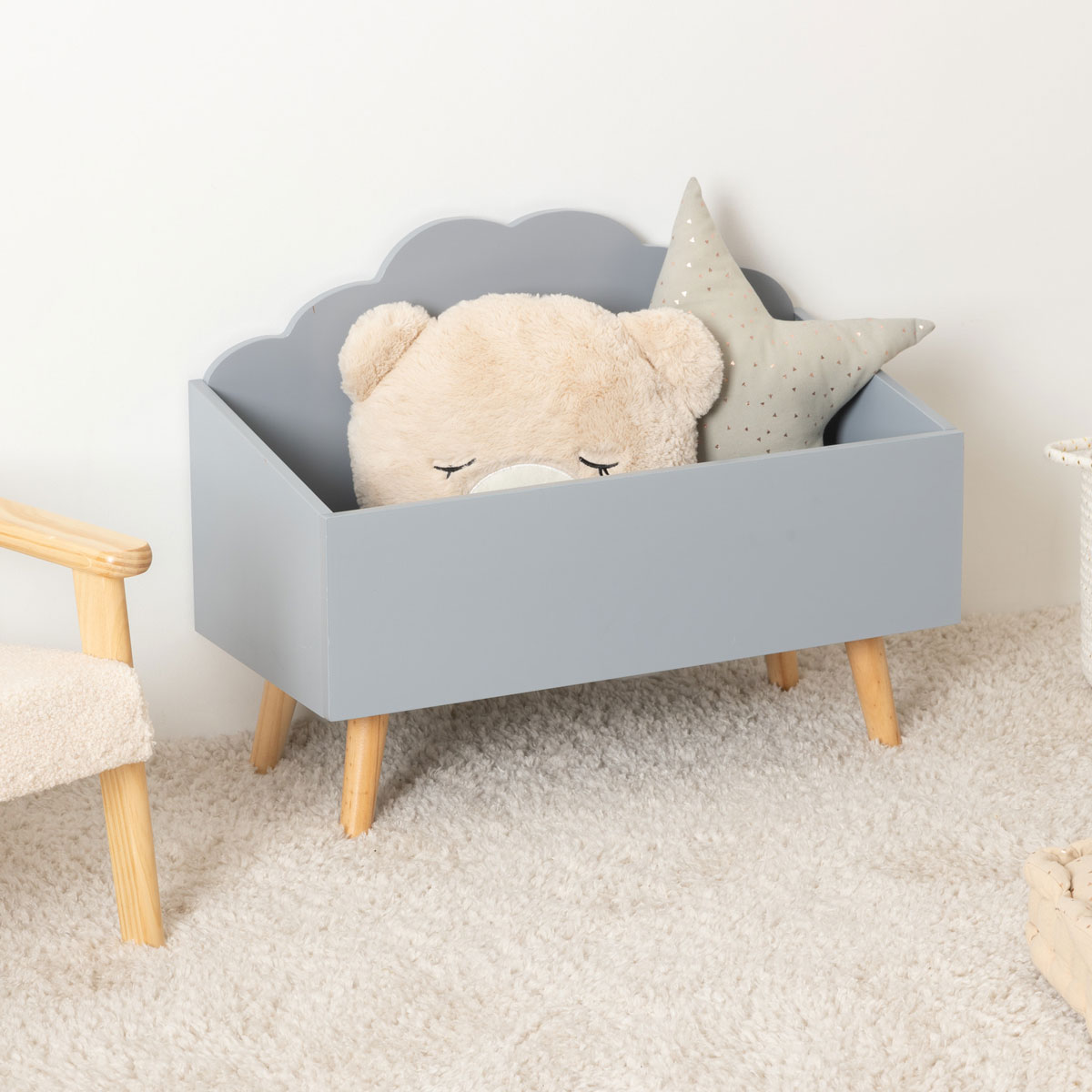 Caja de juguetes NUBE gris