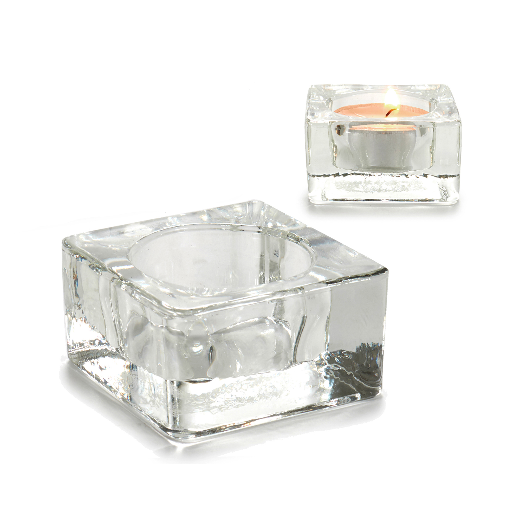 Portavelas De Vidrio 6x6x3Cm