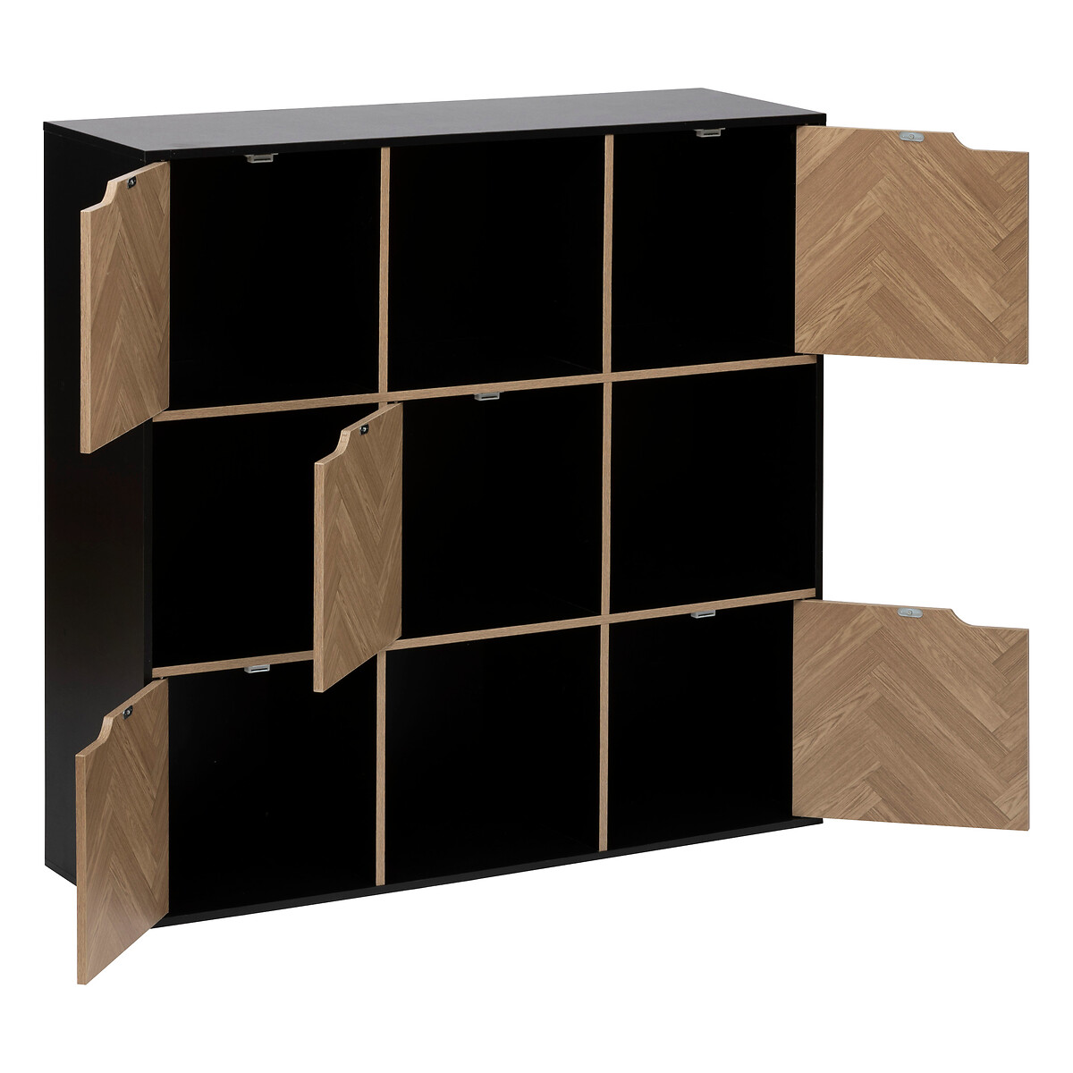 Estante mix CHEVRONS negro con 9 m&oacute;dulos