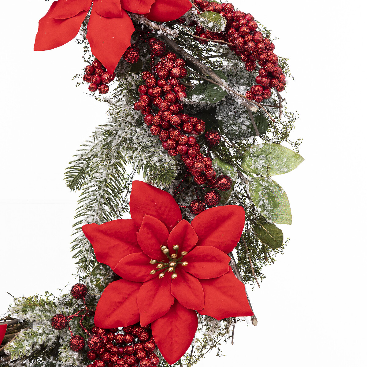 Corona Con Poinsettias Rojas 50cm