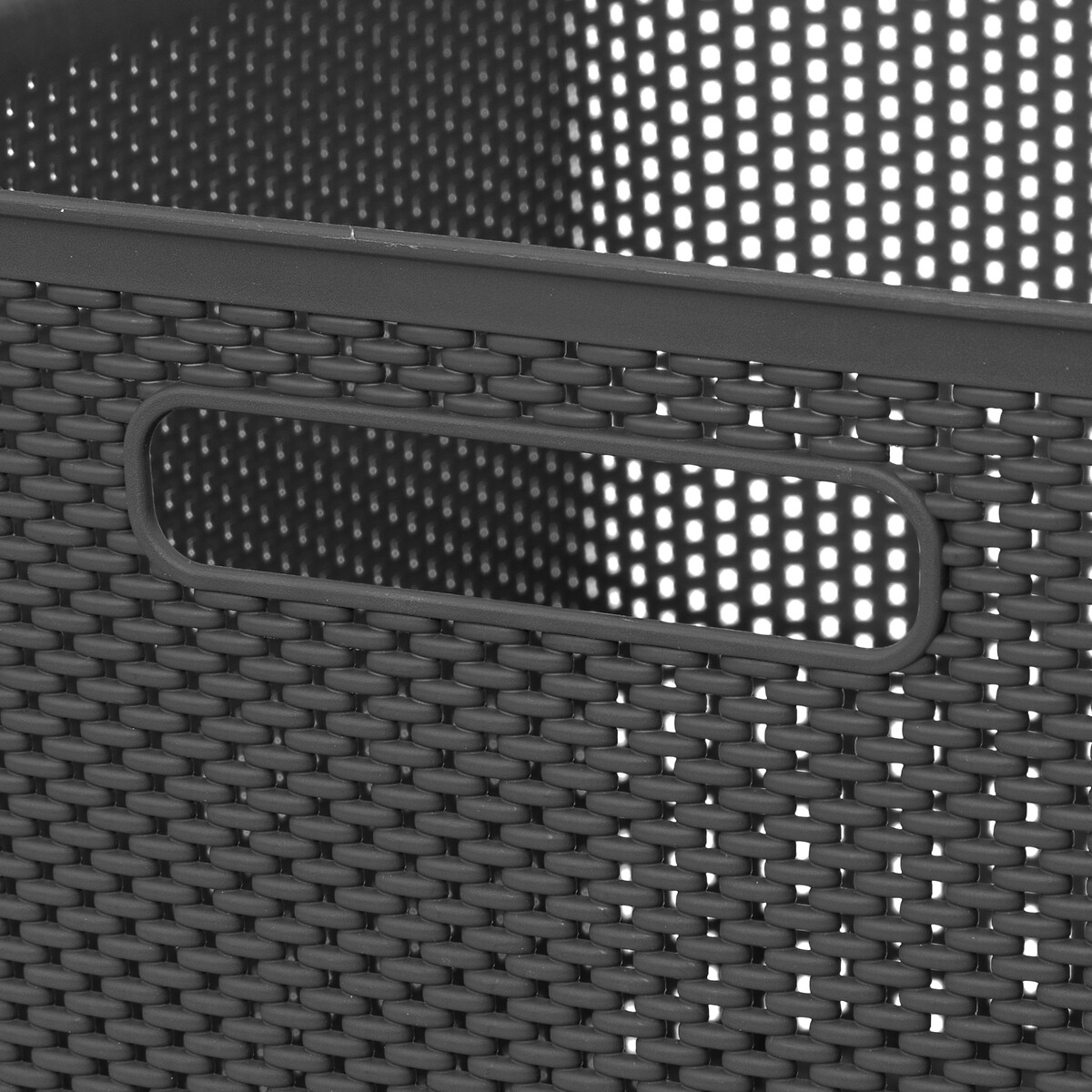 Cesto De Almacenaje De Crochet Gris 19L