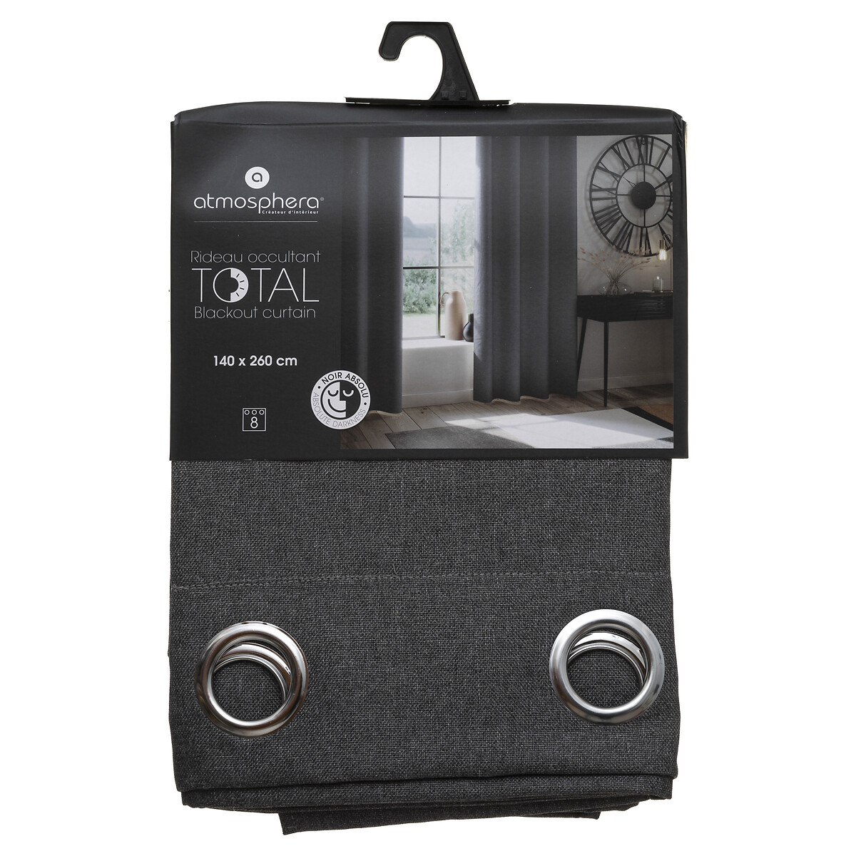 Cortina Opaca Cinza Escuro 140x260cm