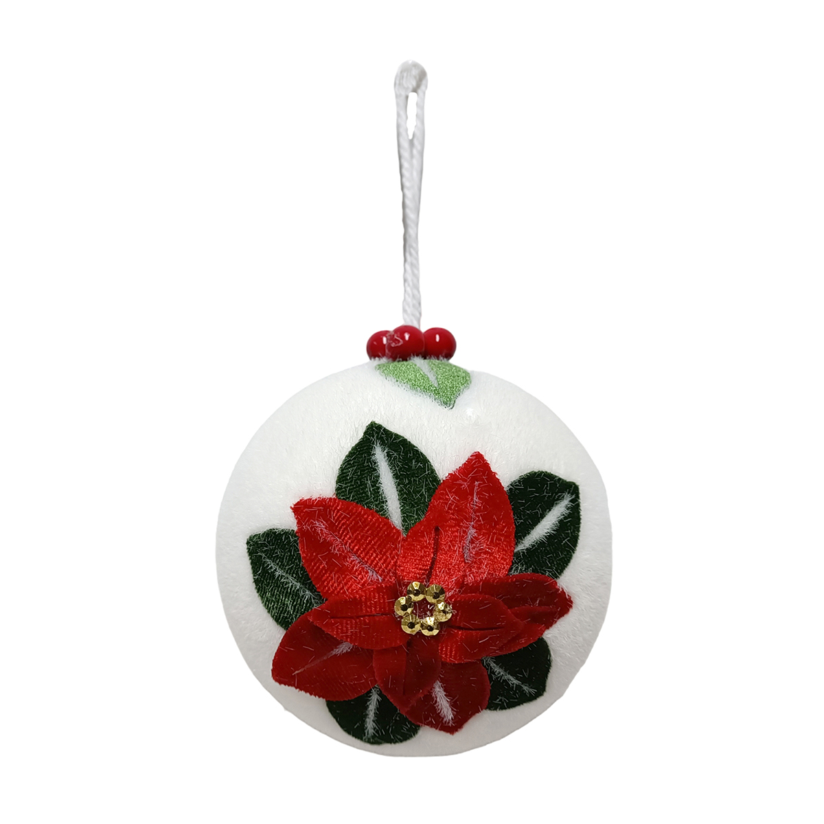 Bola De Relieve Con Flor Poinsetia 10cm