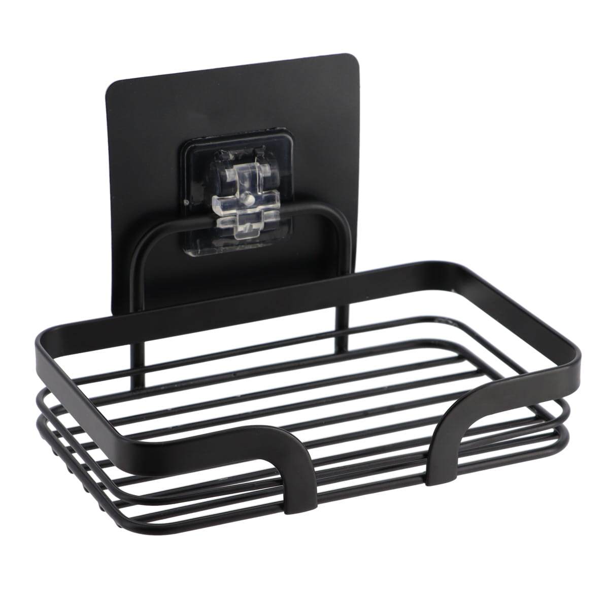 Jabonera Negra De Metal Con Adhesivo