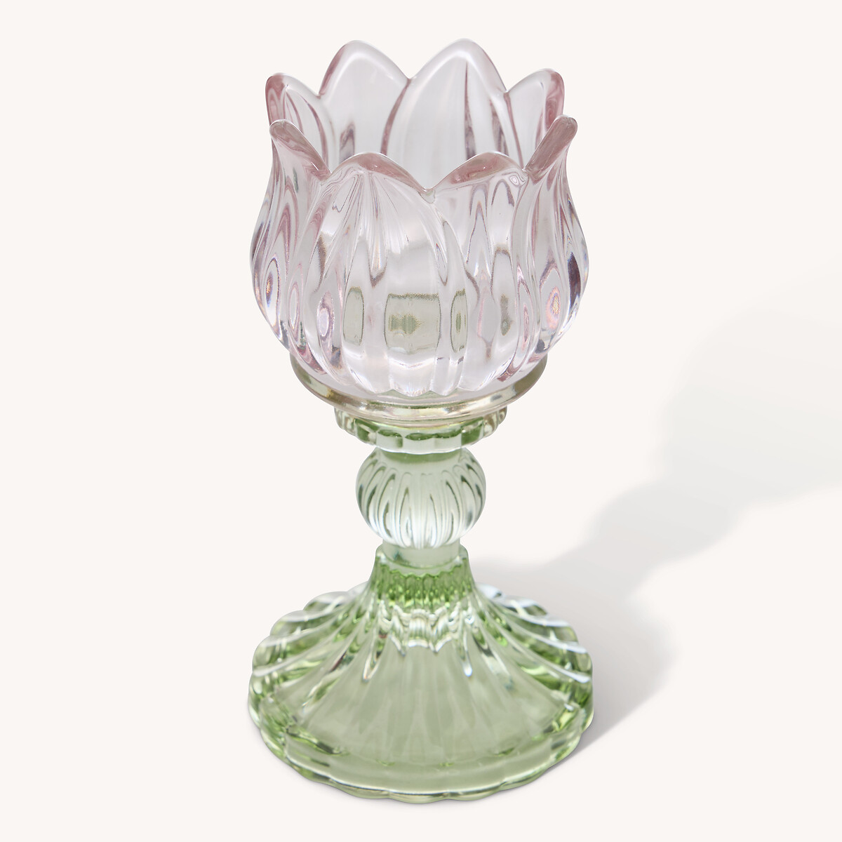 Candelabro FLEUR DE ROSE de vidrio 15cm