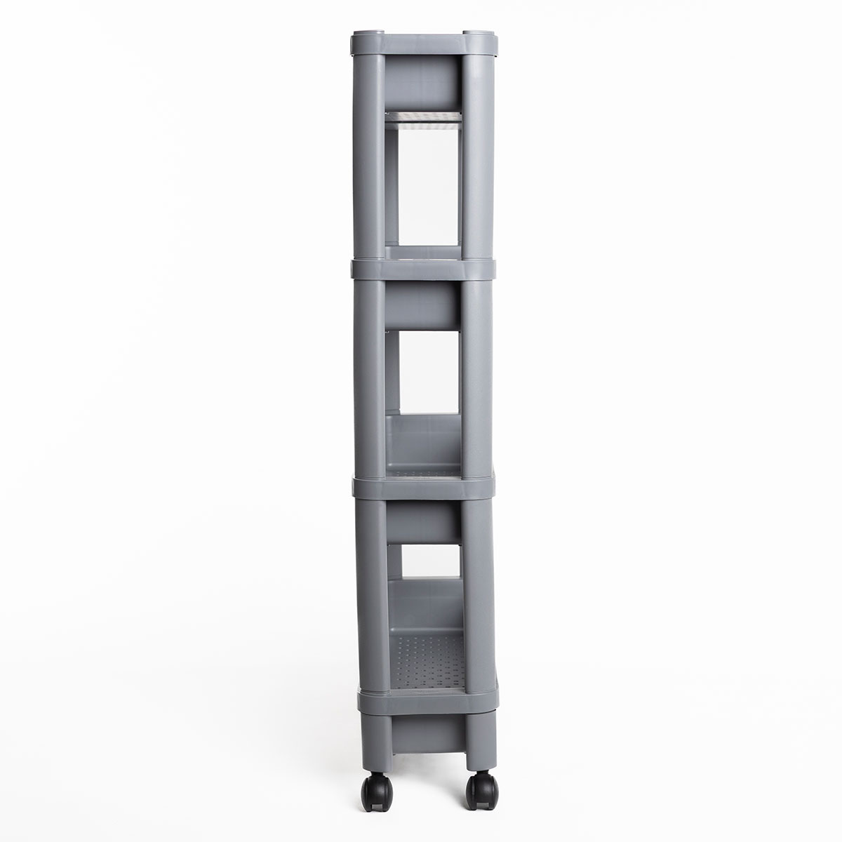 Carrito auxiliar gris extensible con 4 cestos