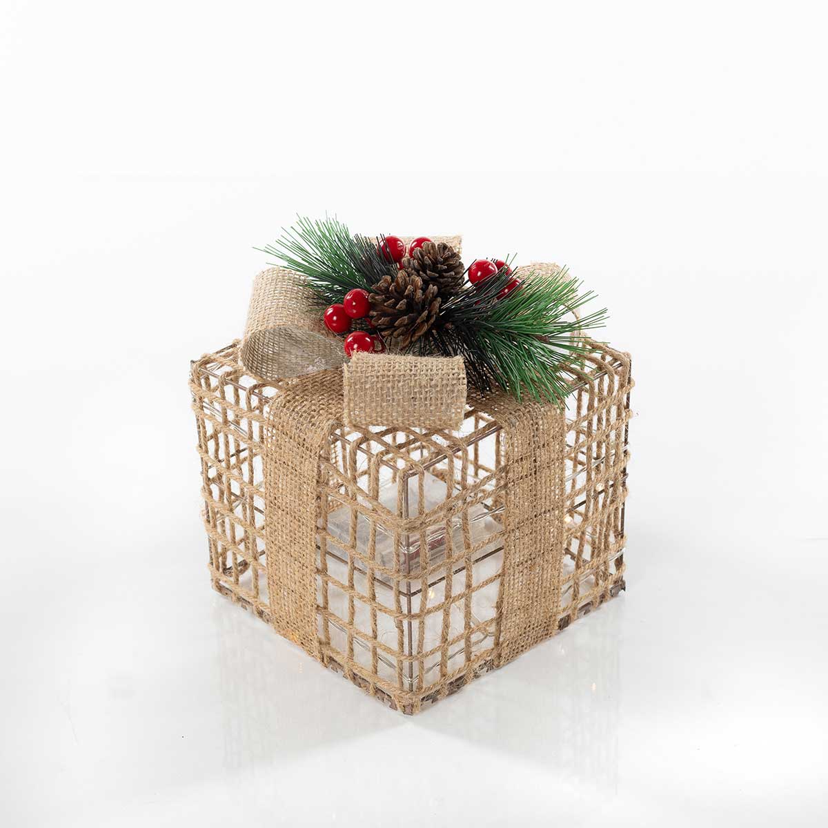 Caja de regalo decorativa dorada 15cm