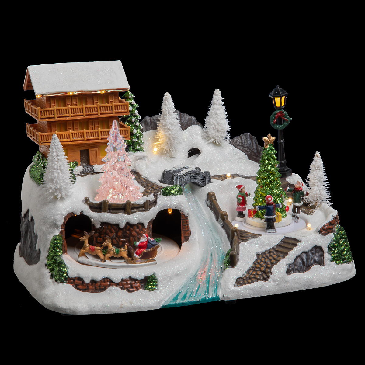 Aldea Decorativa Con Chalet Y &Aacute;rboles
