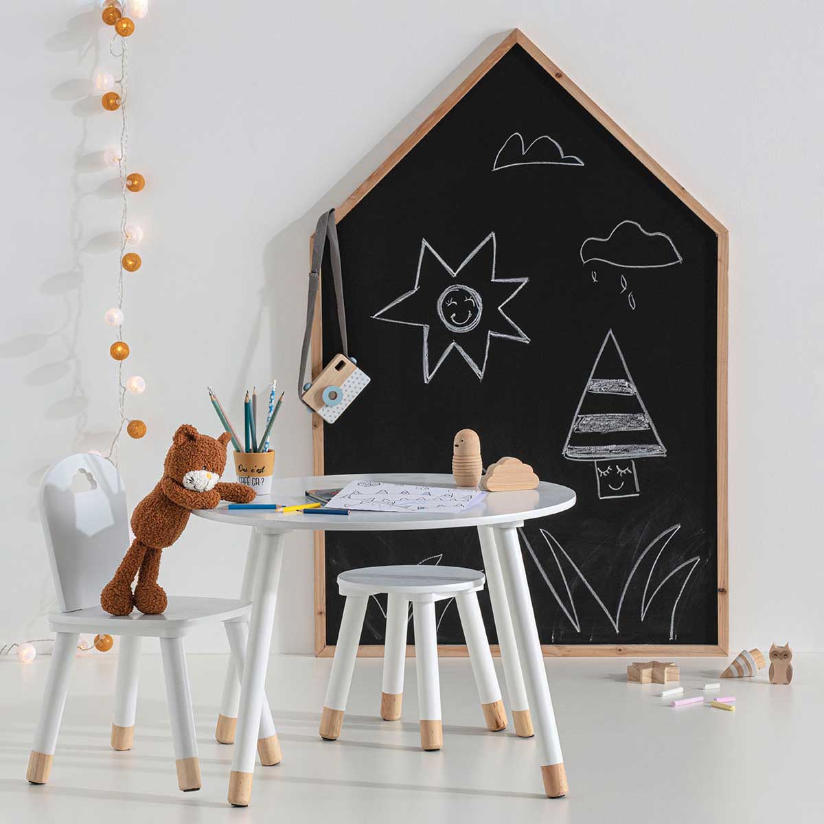 Silla Douceur Blanca Mdf 50x31.5x32Cm