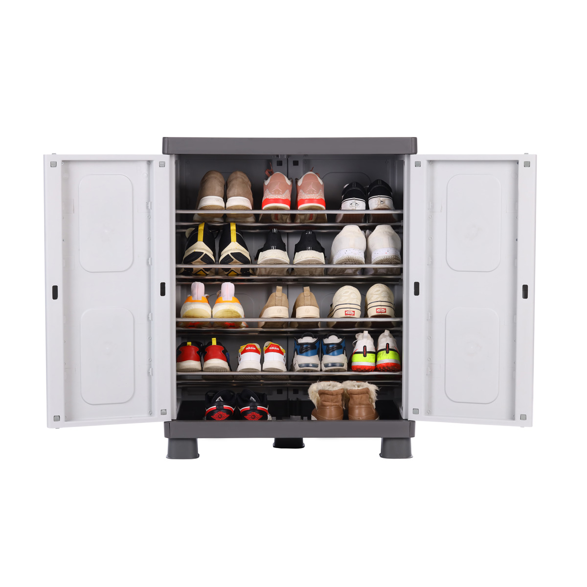 Zapatero con 5 niveles gris