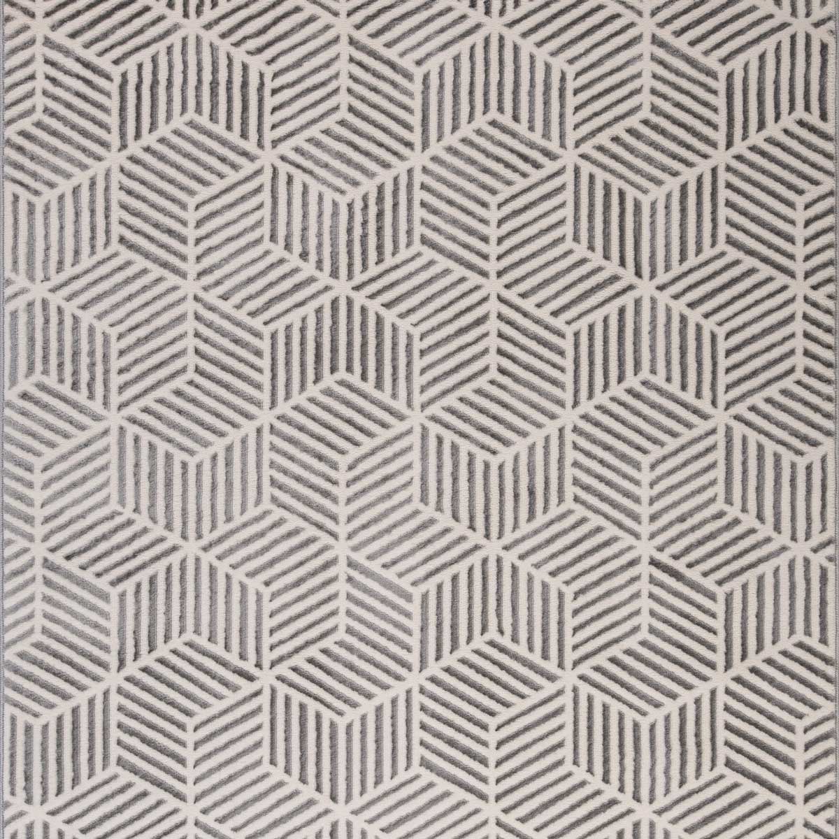 Tapete Zaha Geom&eacute;trico Cinza 120x160cm