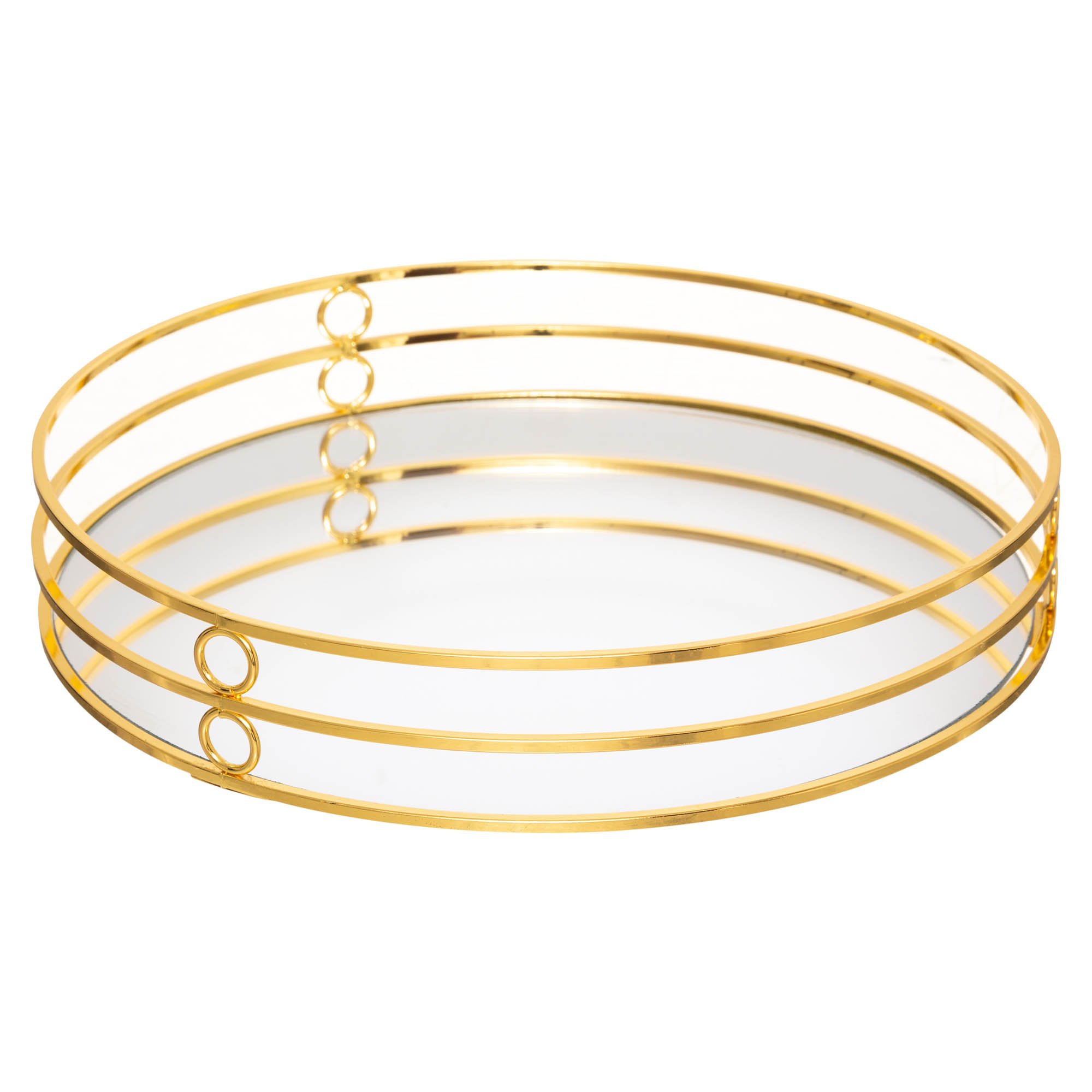 Tabuleiro Espelhado Dourado Em Metal Feel