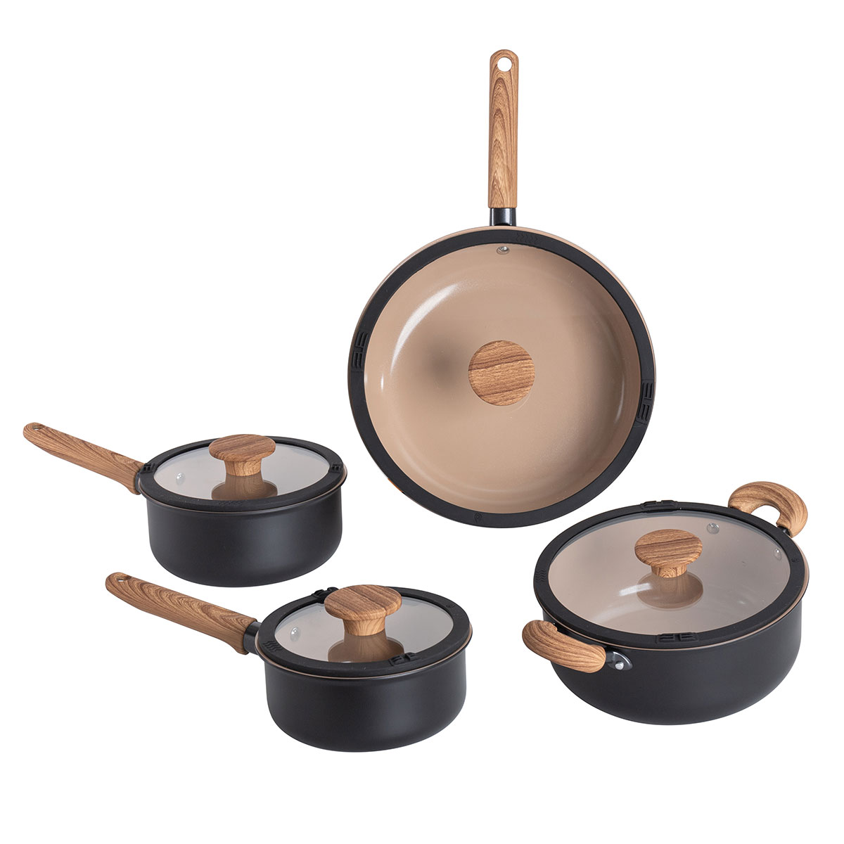 Bater&iacute;a de cocina 4 piezas Farm Negra