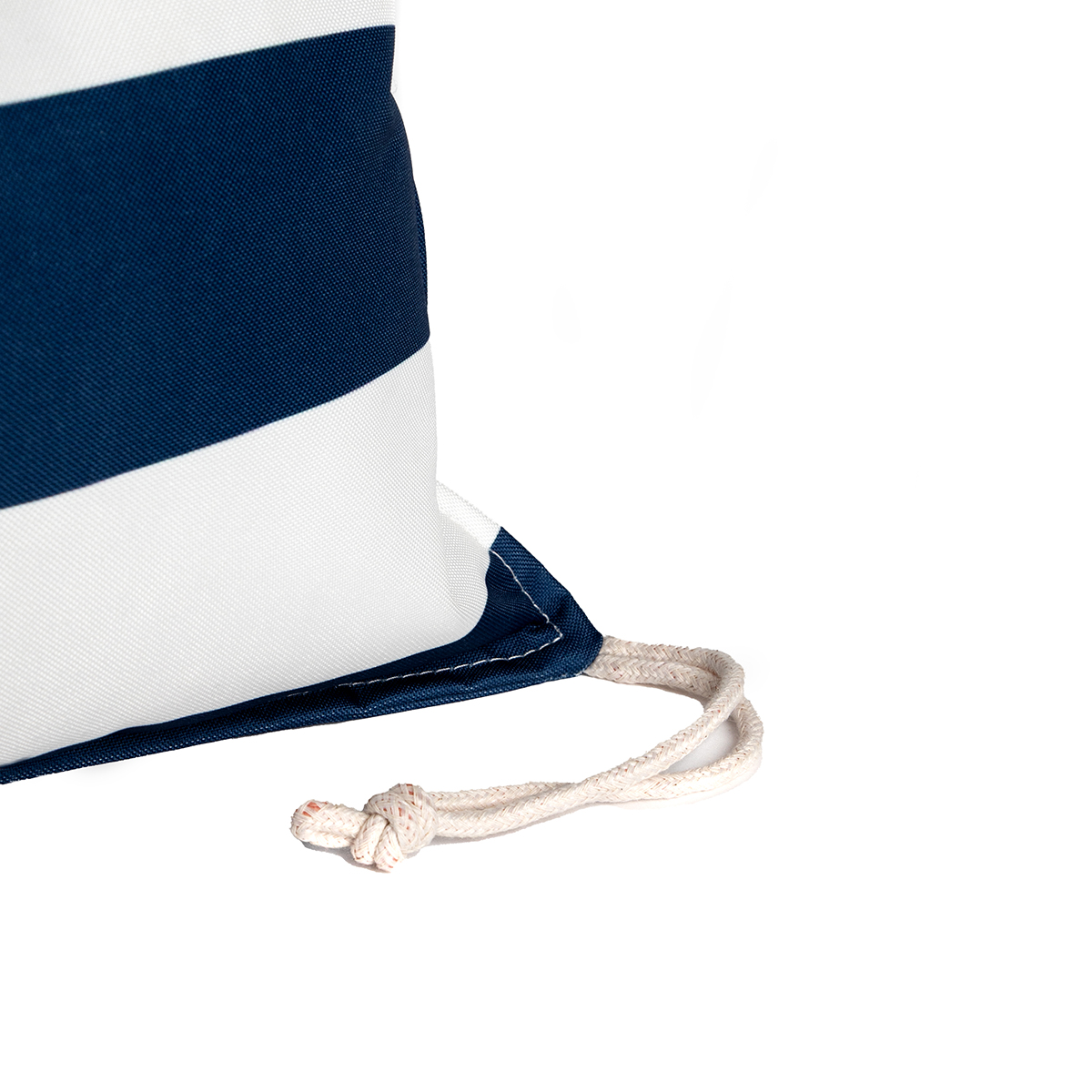 Coj&iacute;n de playa impermeable a rayas blancas y verde