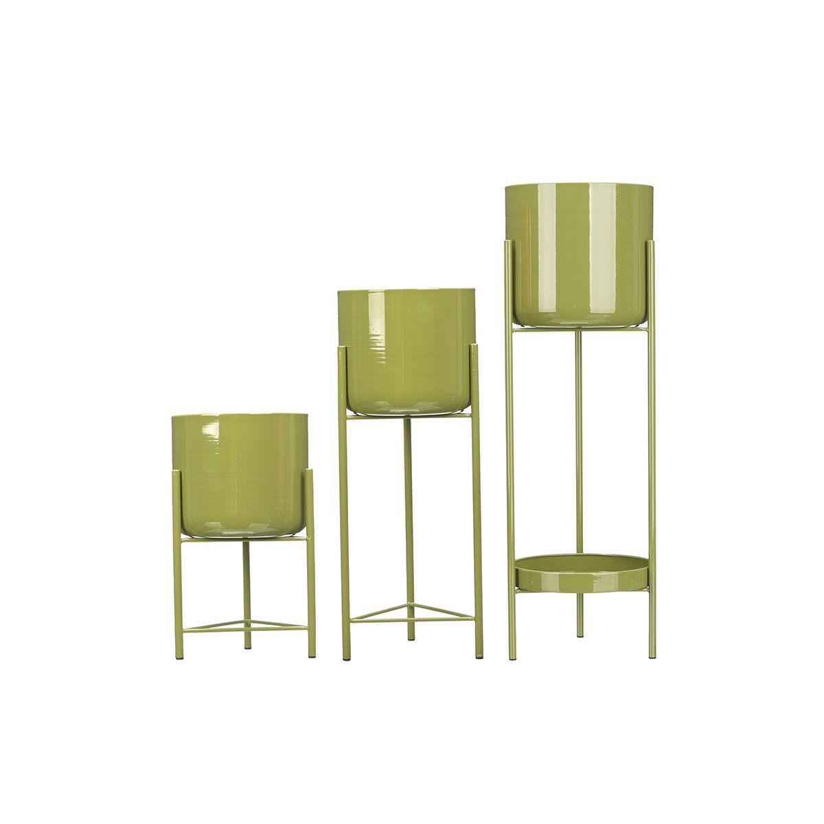 Maceta de metal verde 19x45cm