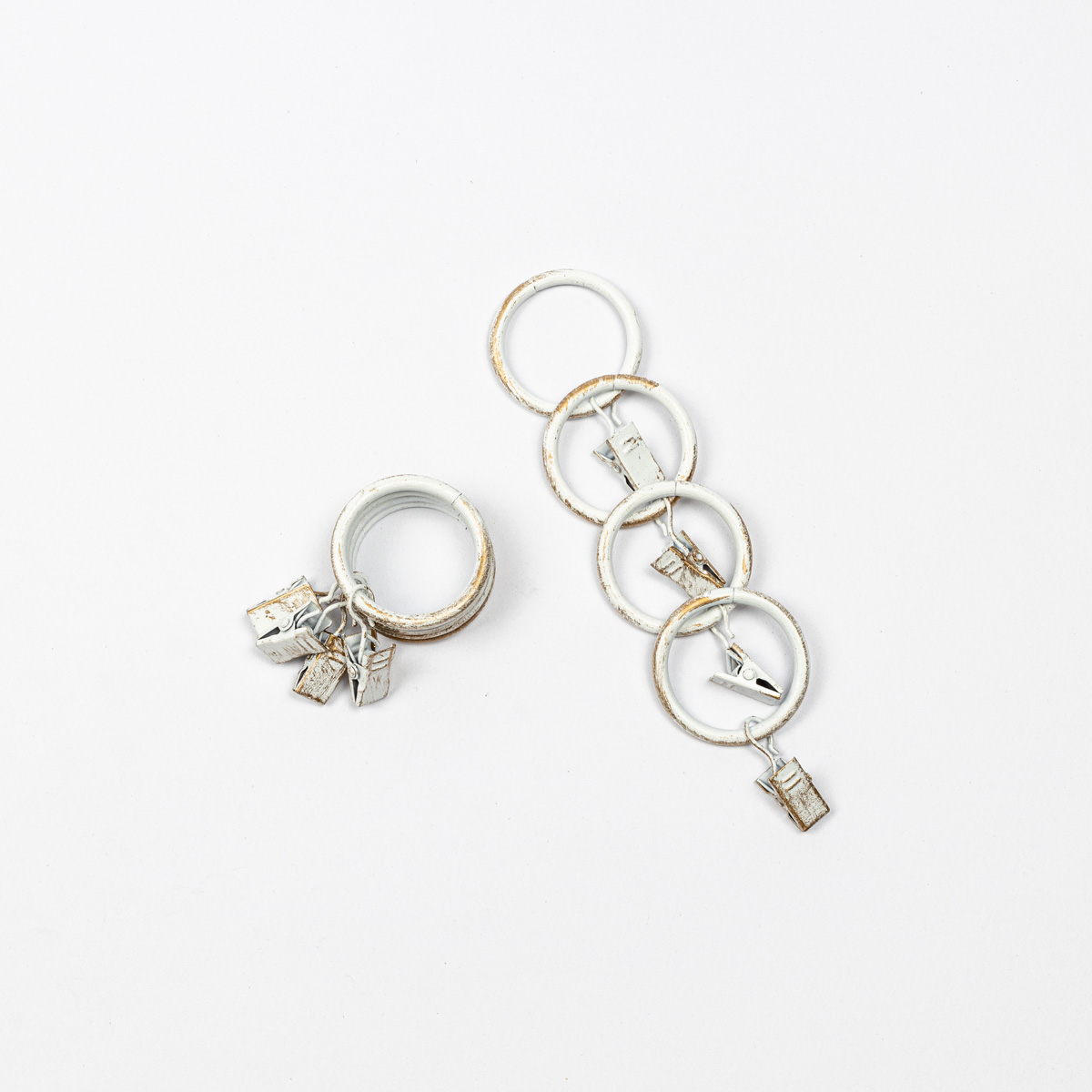 Juego De 8 Anillas C/Pinzas D20 Blanco