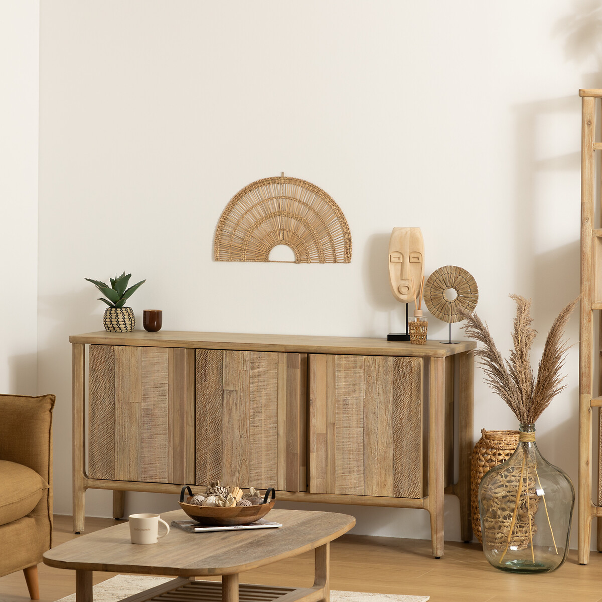 Abanico Decorativo Beige 60x35Cm