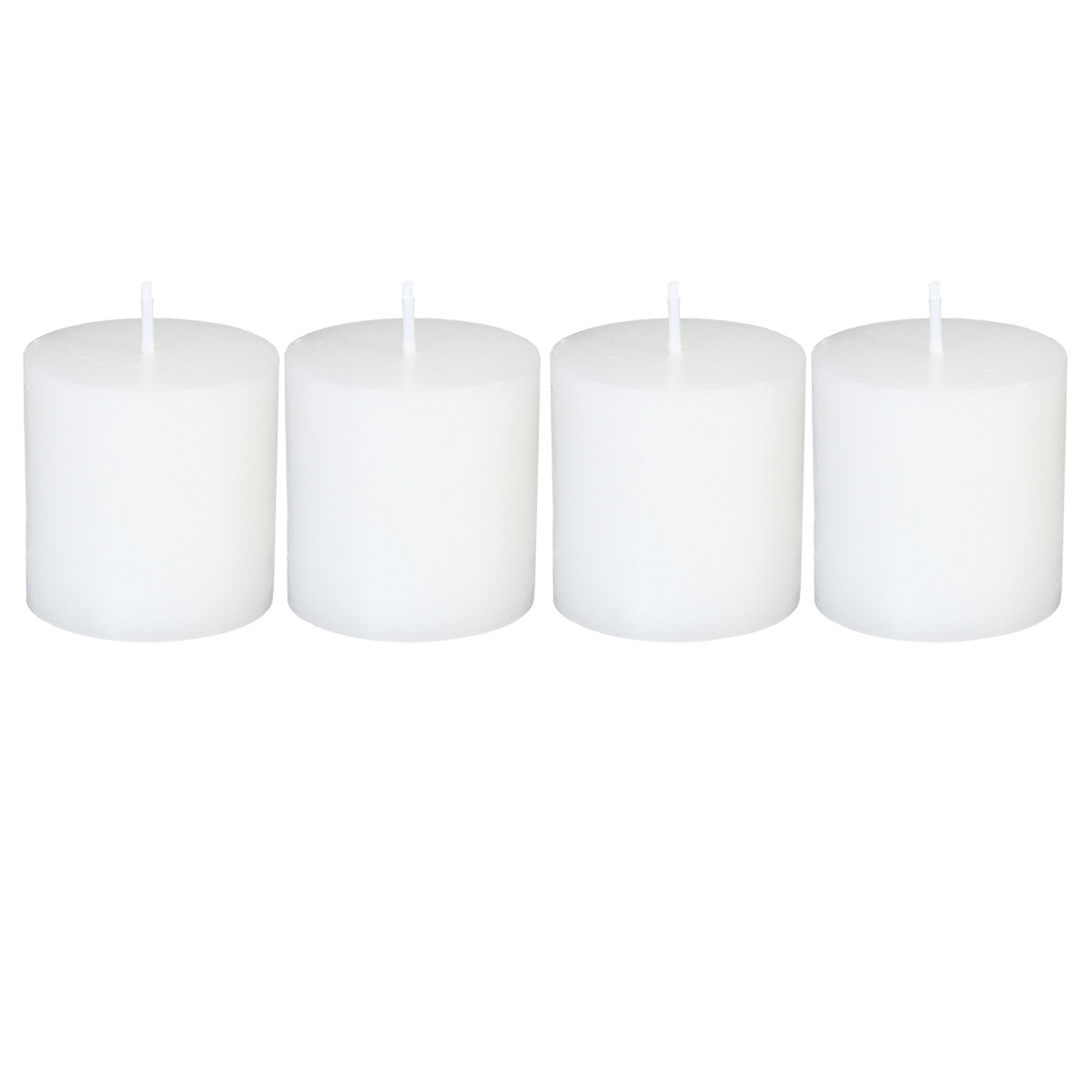 Set 4 Velas Rústicas Blancas 4.5Cm