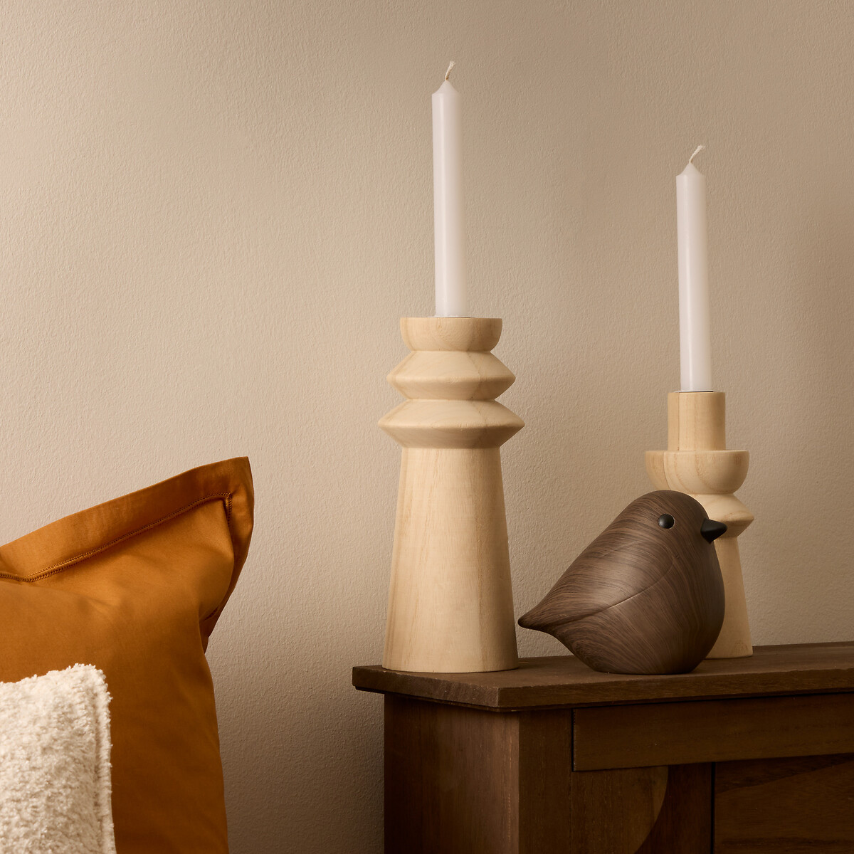 Figura decorativa pájaro marrón oscuro 34cm