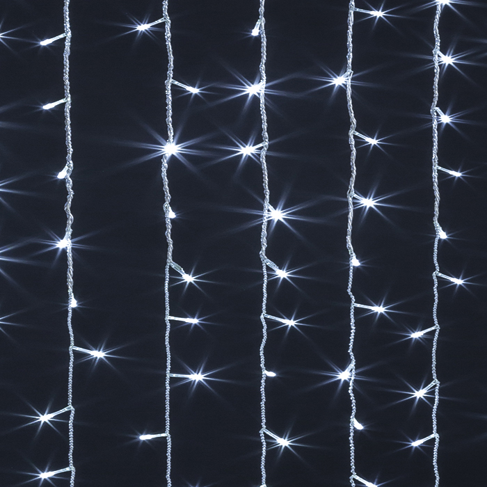 Cortina Luces Navidad Blanco Frío 300 Led
