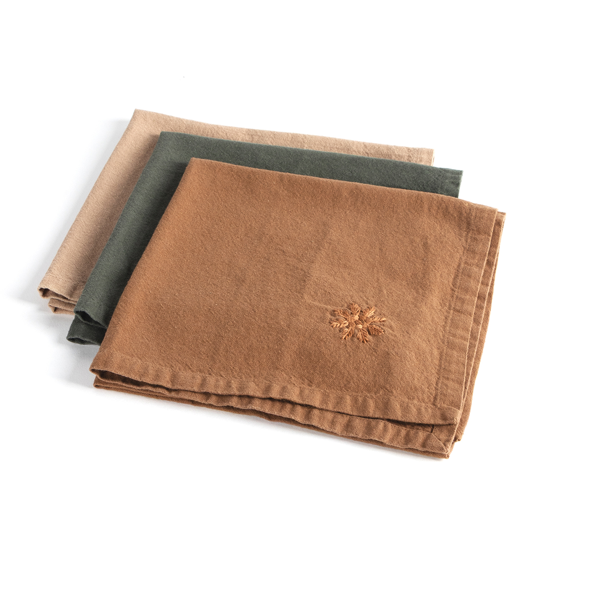 Servilleta beige de algod&oacute;n 45x45cm