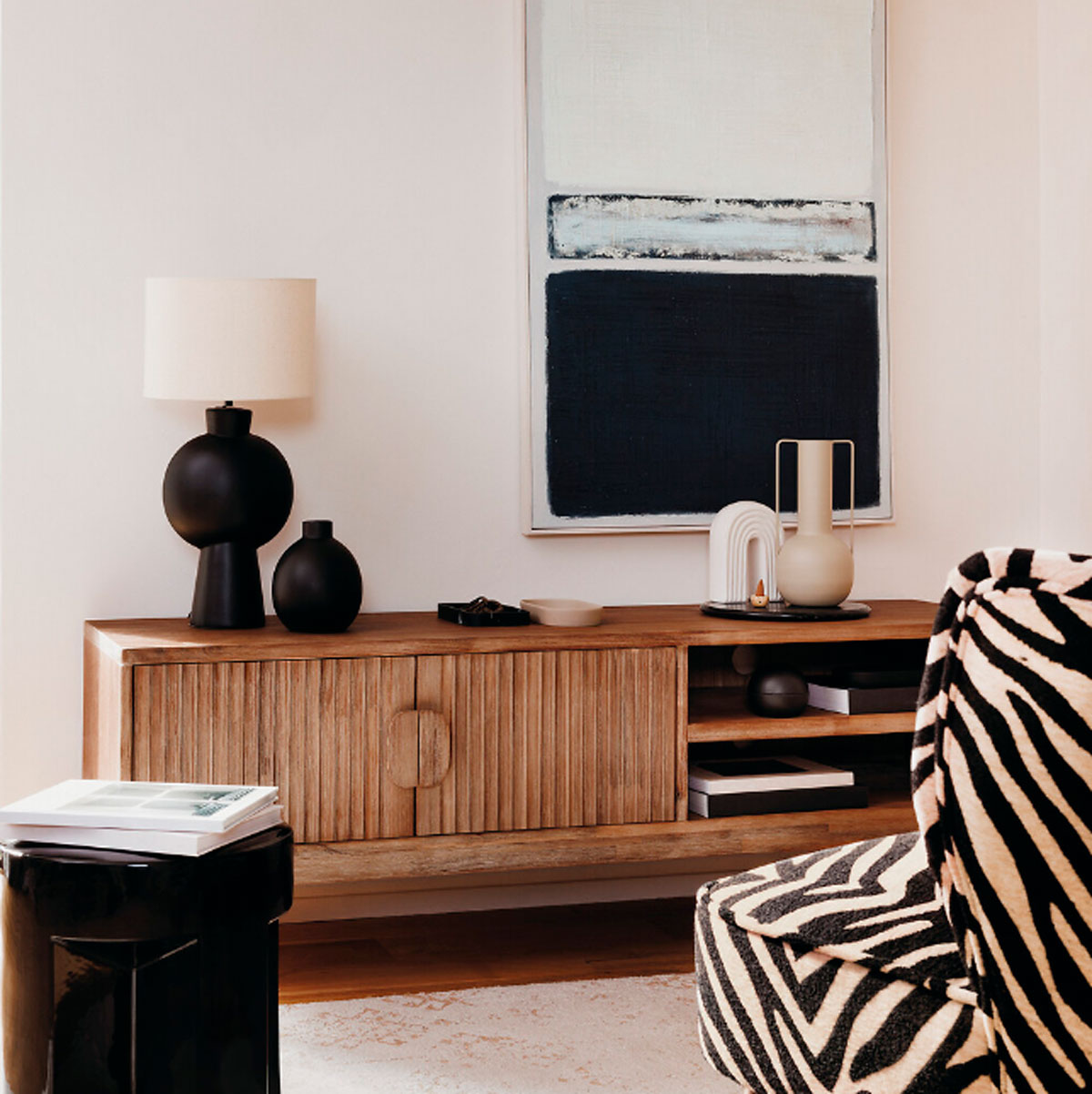 Mueble de tv SABOR marr&oacute;n de madera acacia