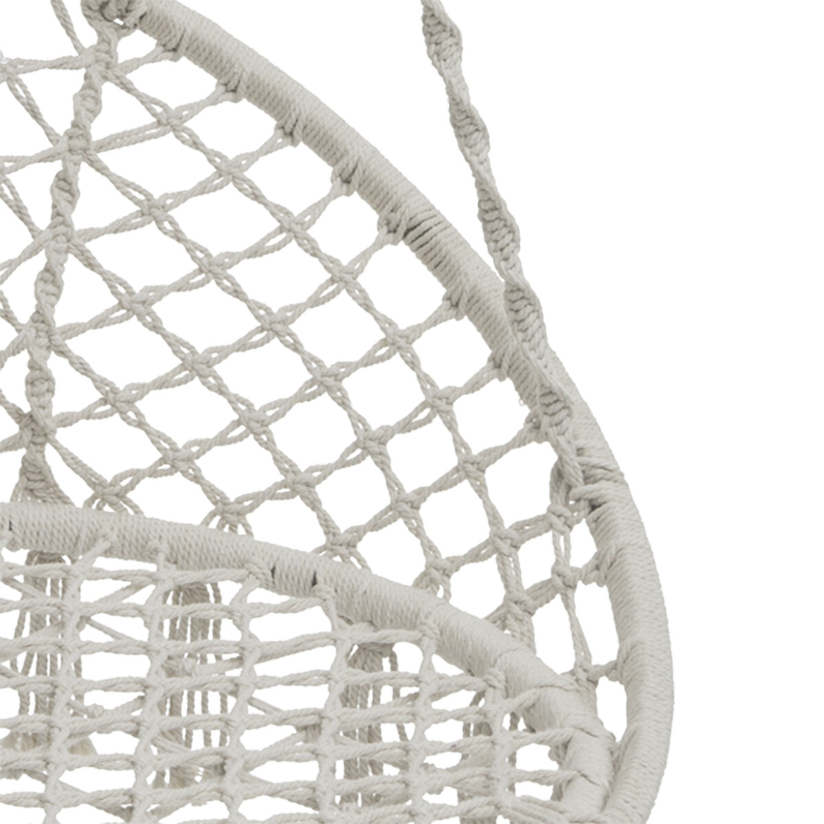 Sill&oacute;n colgante PLUMAYA de macram&eacute; beige