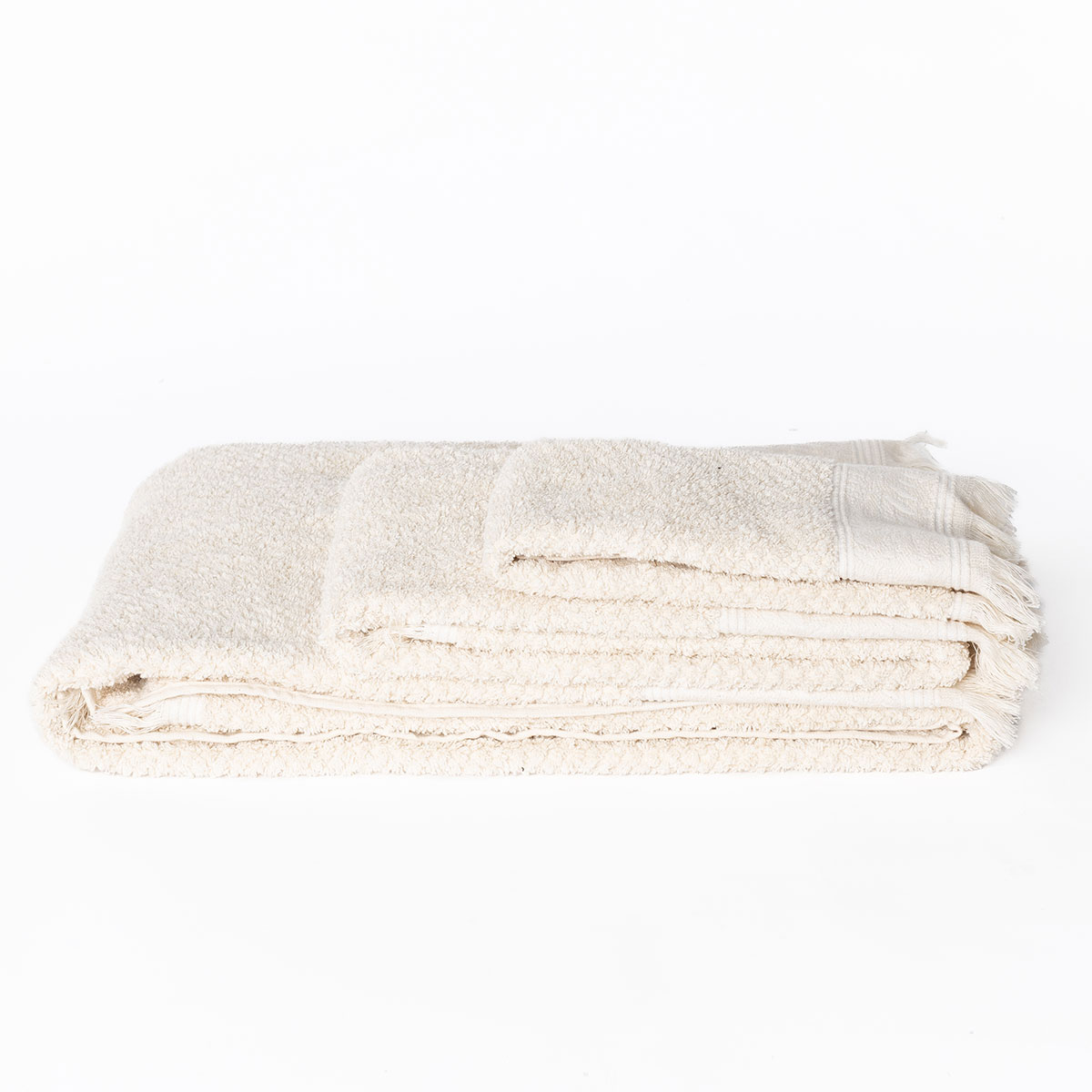 Juego de 3 toallas de ba&ntilde;o ZOE natural