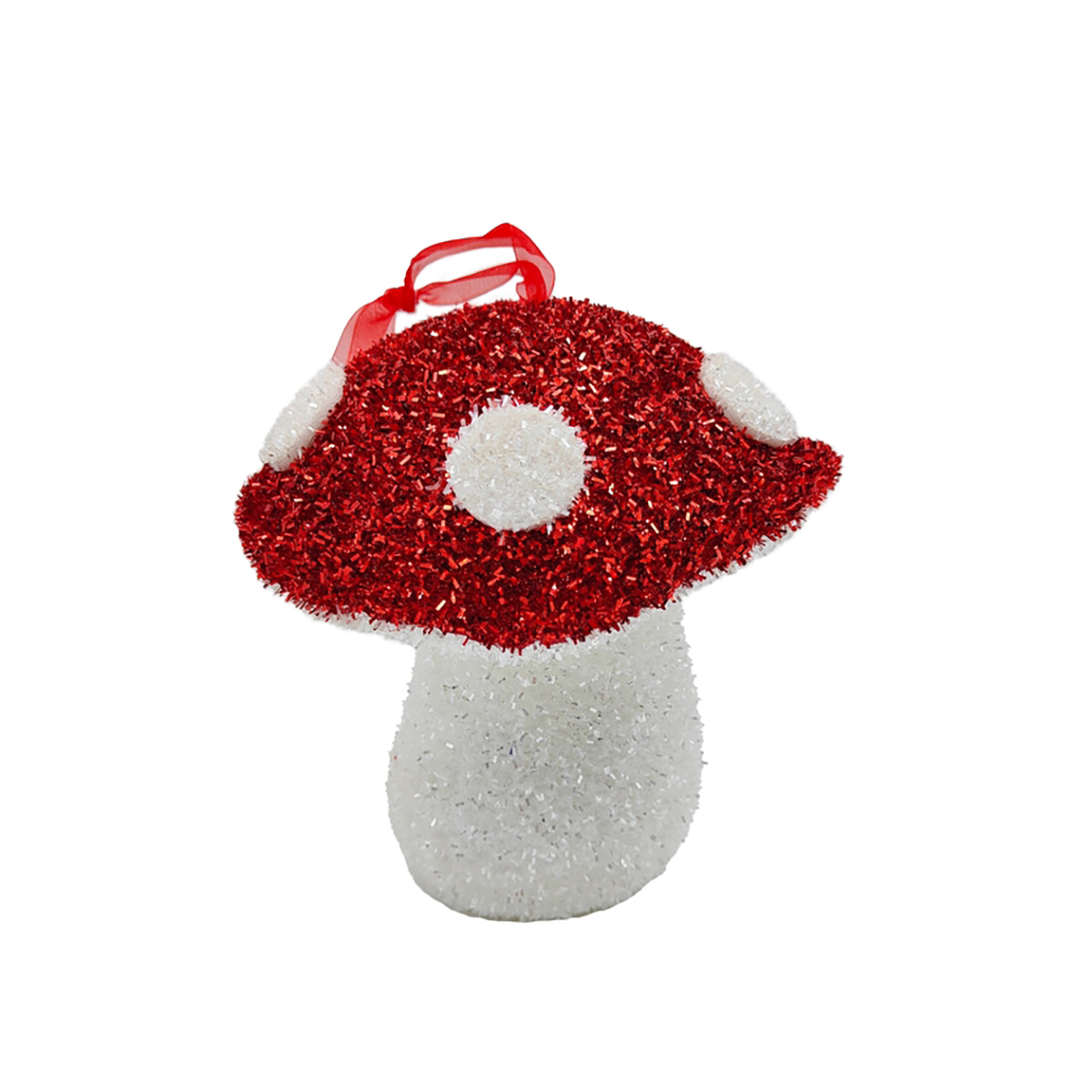 Adorno Forma De Hongo Rojo y Blanco 18x16cm