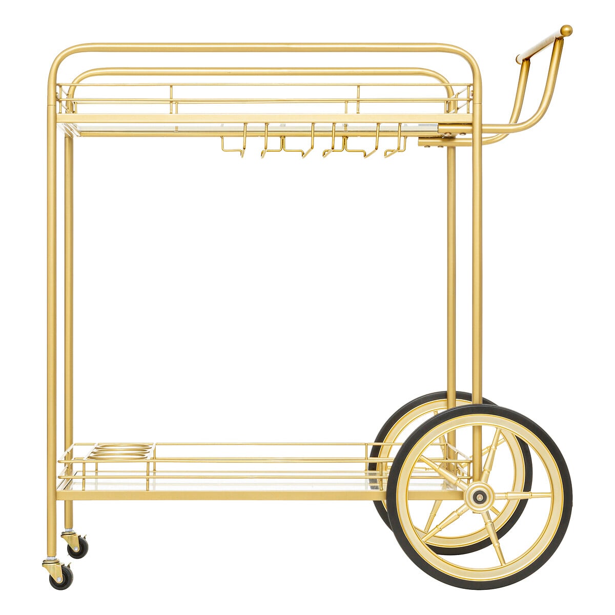 Carrinho De Apoio Dourado Em Metal Dolce Riviera