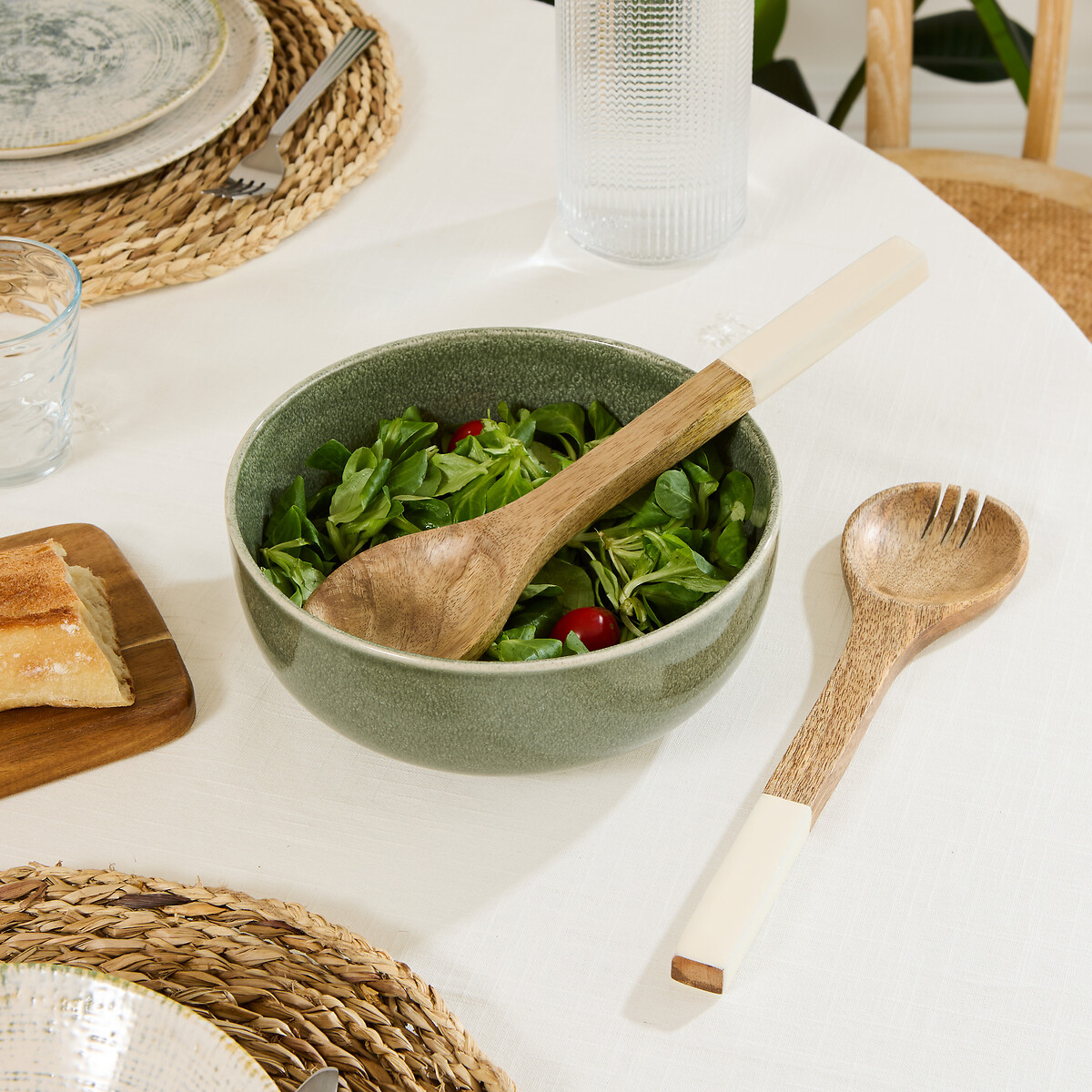 Set de 2 cubiertos para ensalada INAYA blanco