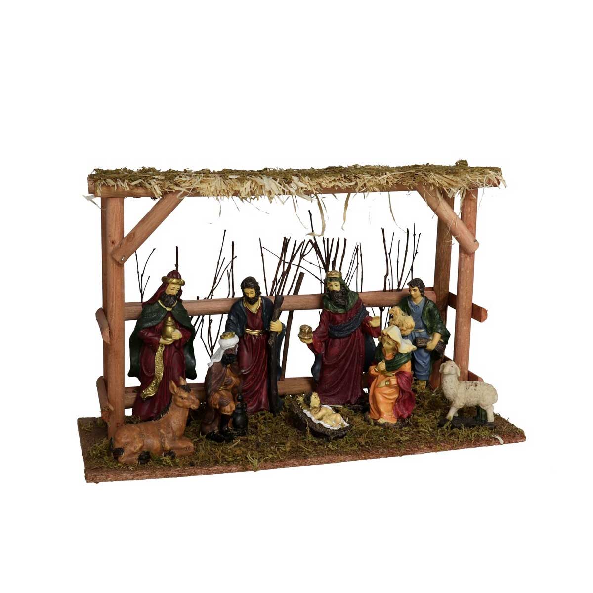 Presépio Estábulo Com 8 Figuras