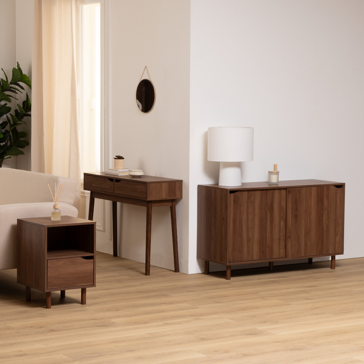 Aparador SLIDY marr&oacute;n de mdf con 2 puertas