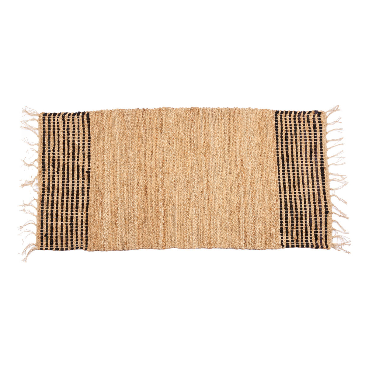 Alfombra de rayas negras 70x140cm