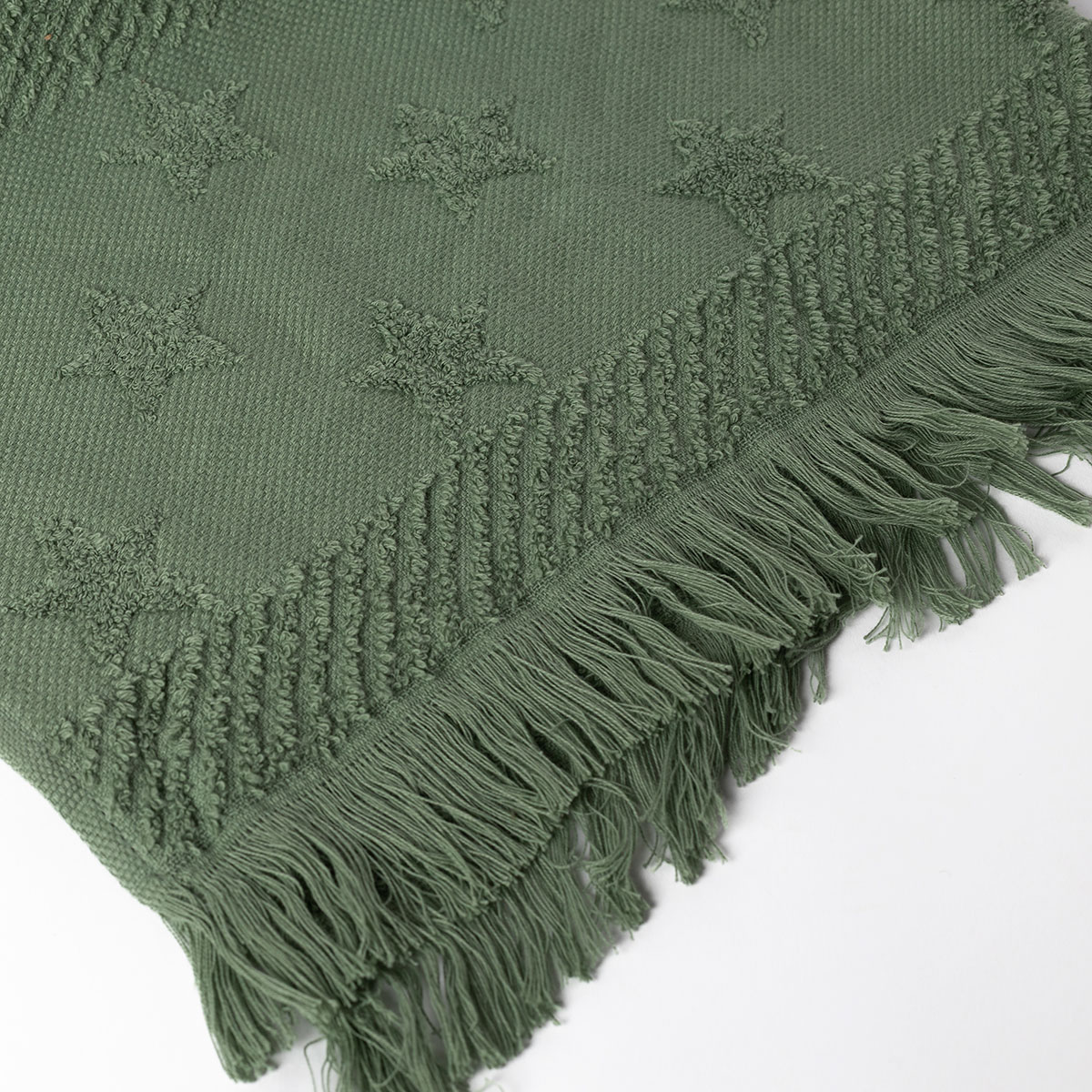 Toalla de ba&ntilde;o verde con estrellas 70x140cm